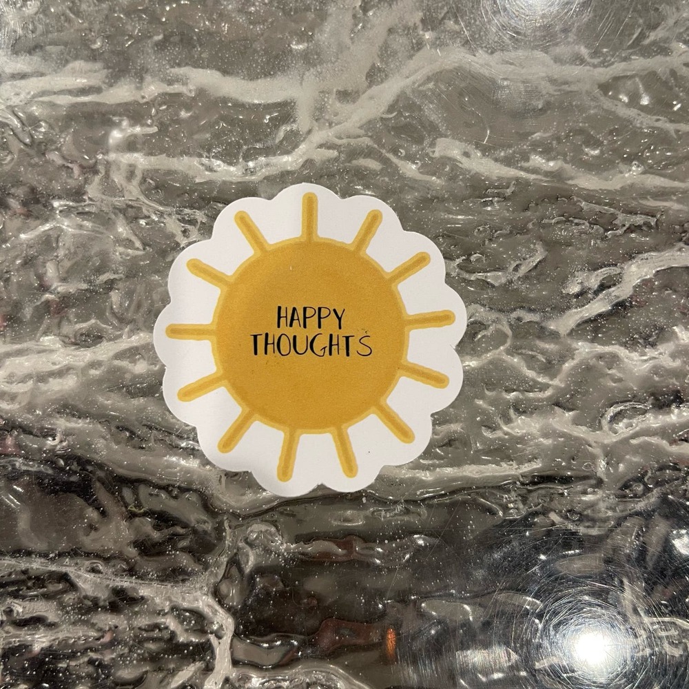 5/$10  Inspirational Waterproof New Vinyl Sticker Decal-Happy Thoughts Sunny